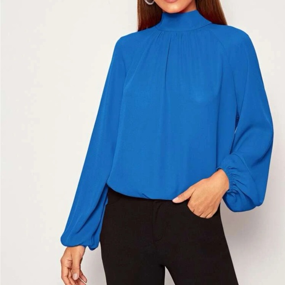 Tie Back Raglan Sleeve Dip Hem Top - Picture 1 of 9